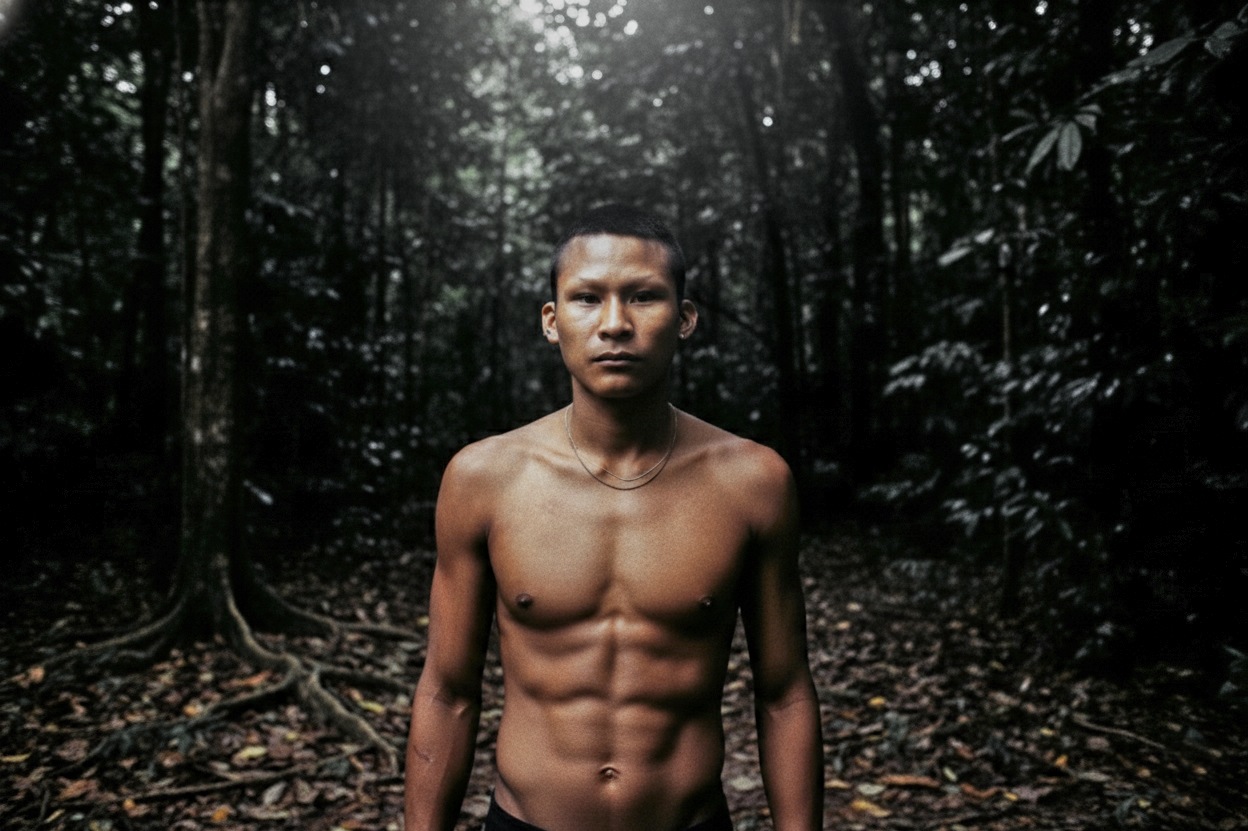 Nukak standing in the Jungle