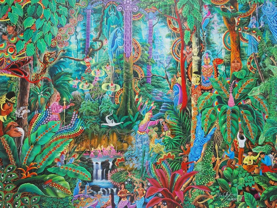 Pablo Amaringo, The Rainforest awakens in radiant harmony 